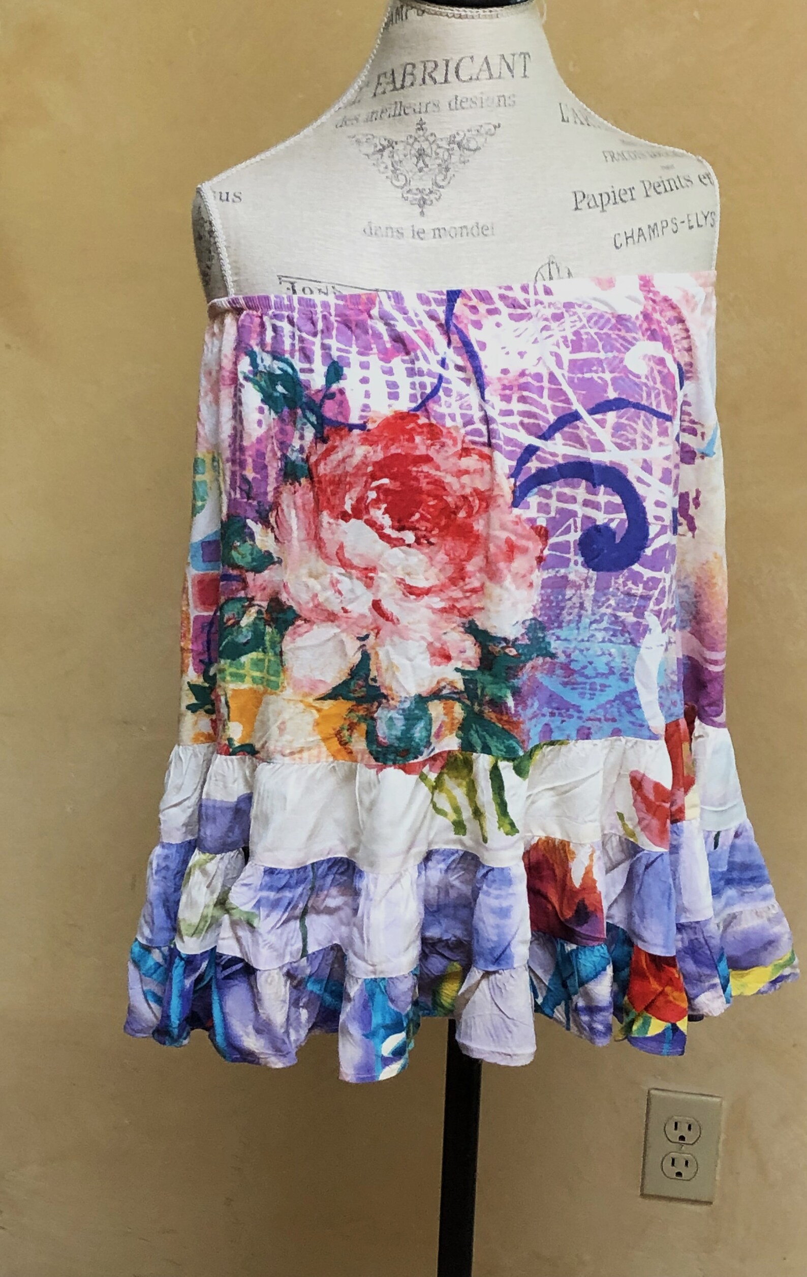 Jams World Skirt Vintage Summer Ruffle Skirt Elastic Waist Etsy