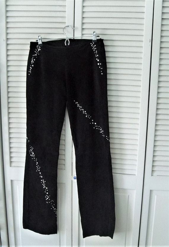 Women's black suede pants, 90's vintage, Suede lea