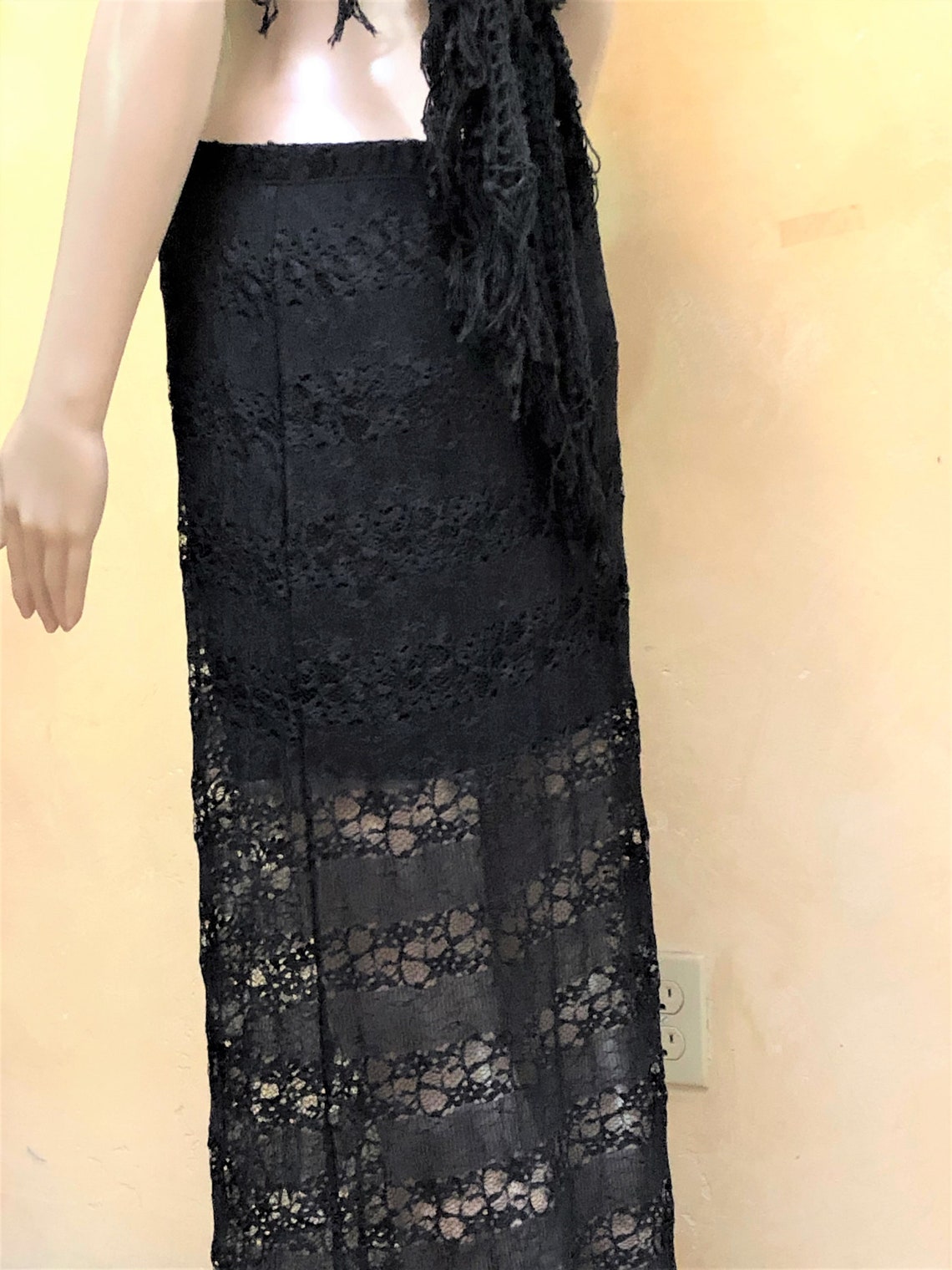 long lace maxi skirt