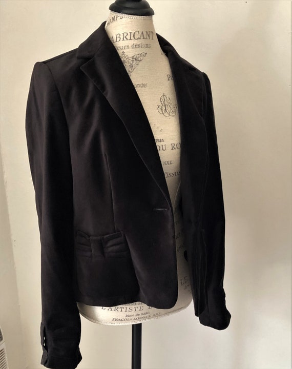 Woman's Vintage Black Velvet Jacket Blazer Size 12 - Etsy