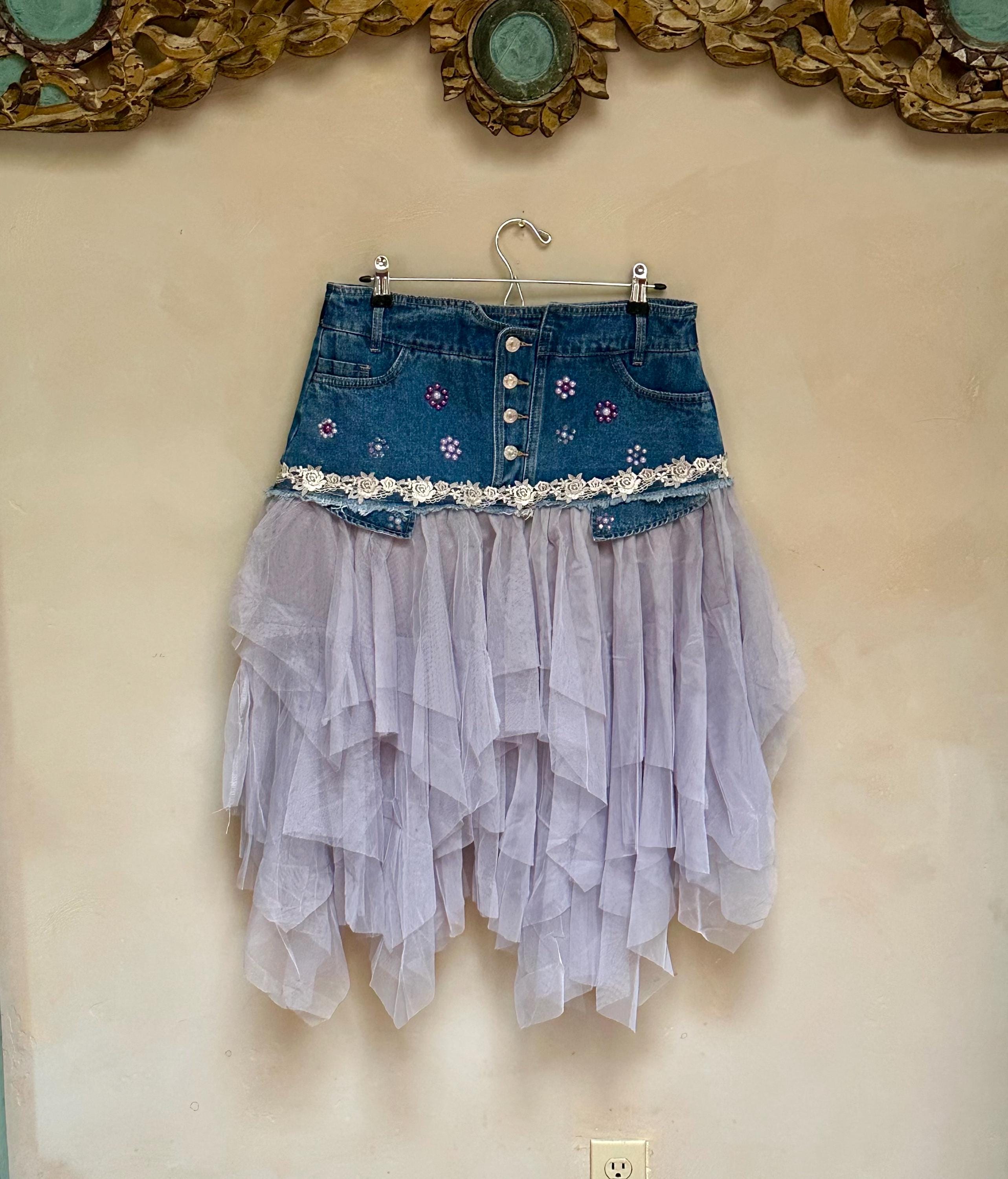 Tulle and Denim - PRANK PROJECT Tulle Skirt Layered Denim