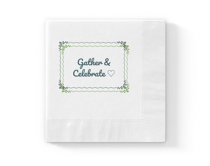 Gather & Celebrate Three-Ply Napkins, Wedding, Bridal Shower, Engagement , Birthday, Holiday Event Decor