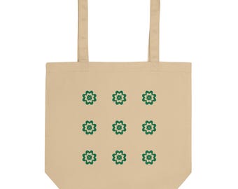 Organic Cotton Clover Tote Bag | Eco Friendly Sustainable Market Bag, Heavyweight Canvas Shopper