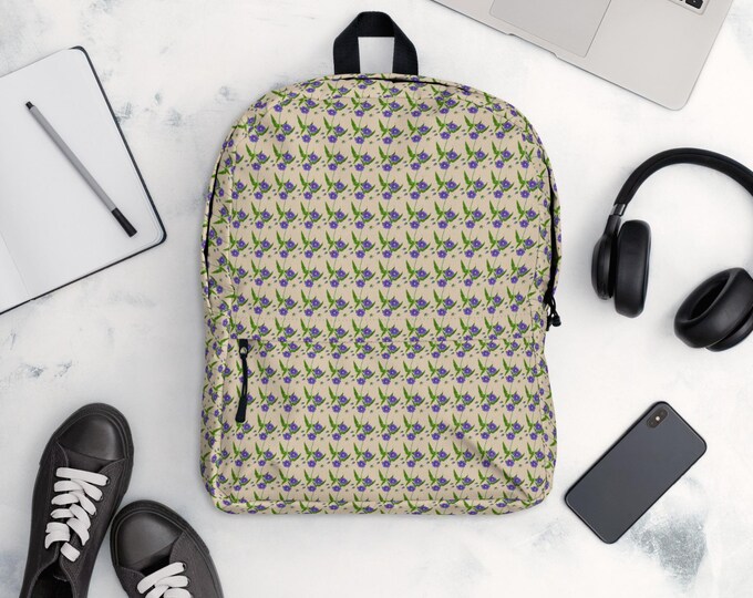 Floral Botanical Everyday Backpack – ClovArc Studio Water-Resistant Laptop Bag