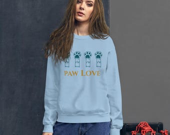 Paw Love Sweatshirt – Minimalist Dog Paw Print Crewneck