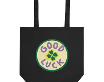 Lucky Clover Tote Bag | Minimalist Aesthetic Tote Bag | Organic Cotton Grocery Bag | Everyday Tote | Lucky Charm Gift