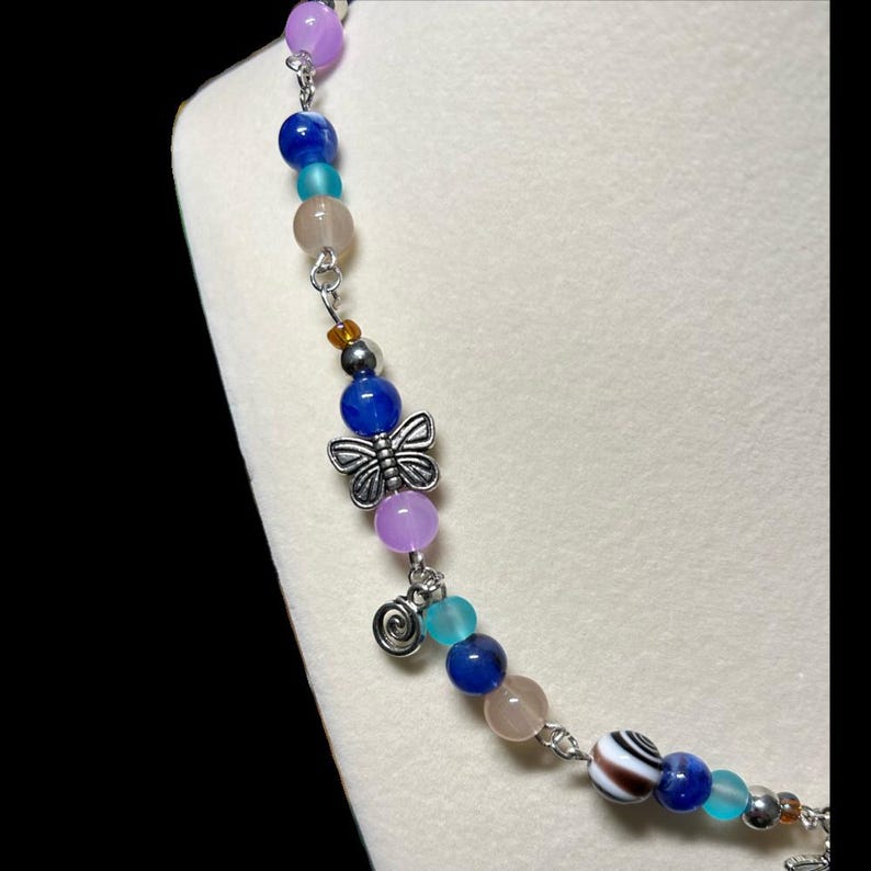 Coraline Inspired Beaded Necklace with Dragonfly Charm image 2