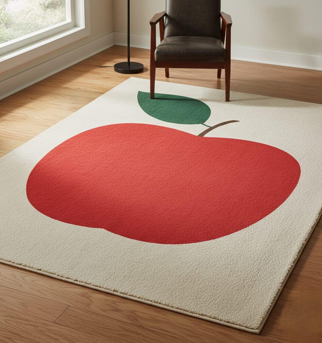 Hand-tufted Wool Apple Area Rug, Modern Minimalist Kids Room Carpet - Etsy