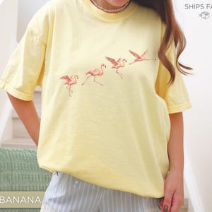 Flamingo Shirt for Women, Cute Animal Tee, Summer Graphic Shirt, Beach Vacation Outfit, Gift for Her, Coastal Style Shirt, Aesthetic Womens image 5