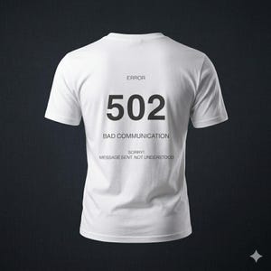 Camiseta con código de error 502 / Camiseta técnica de mala comunicación, camiseta con gráfico de error del servidor