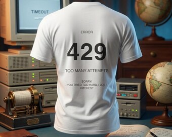 429 Too Many Requests” Minimal T-Shirt – Social Battery Statement