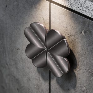 Matte Gray Cabinet Pull, Four-Leaf Clover Shaped Drawer Knob, Hardware For Wardrobe