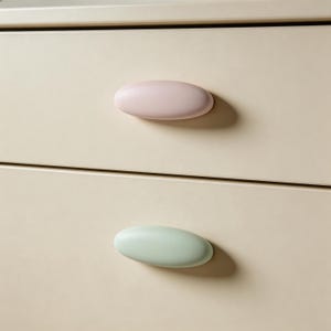 Pebble Oval Ceramic Cabinet Knob, Princess Room Drawer Pull