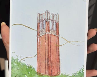 Aquarel Universiteit van Florida - eeuwse toren