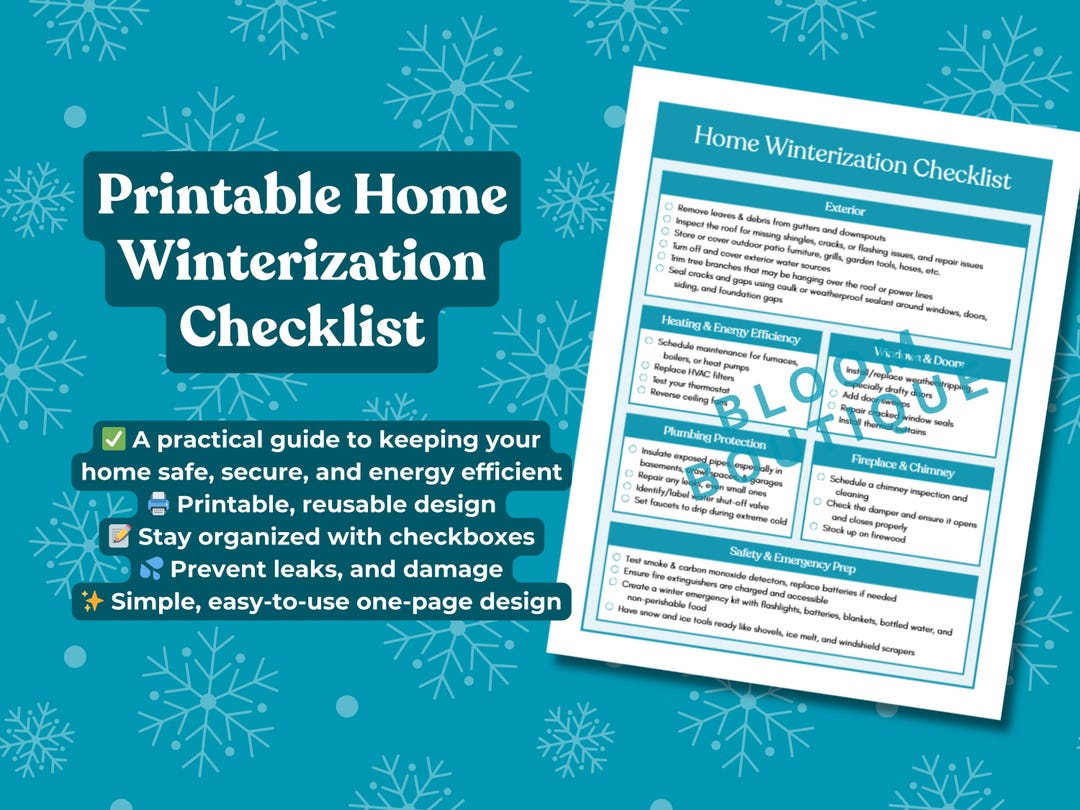 Home Winterization Checklist | Fall Winter Home Prep, Maintenance Guide ...