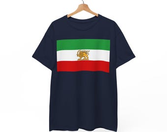 Lion Flag Iran Inspired T-Shirt | Persian Stripes Tee