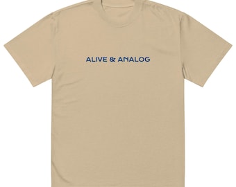 Oversized Embroidery T-Shirt | Designer Loose Fit Alive & Analog Tee