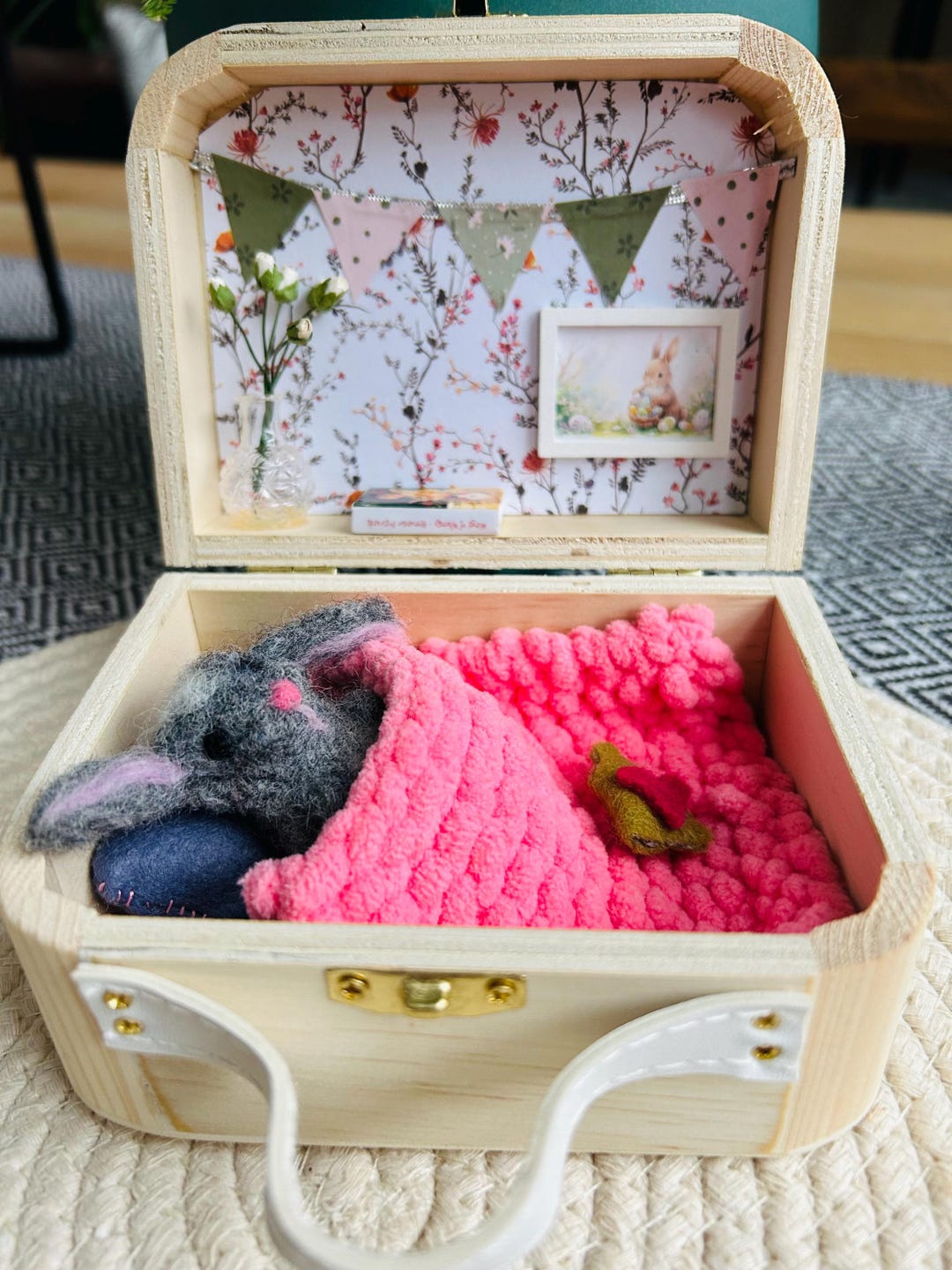 Wool Rabbit Rabbit Felt Wool Bunny Rabbit in a House - Etsy