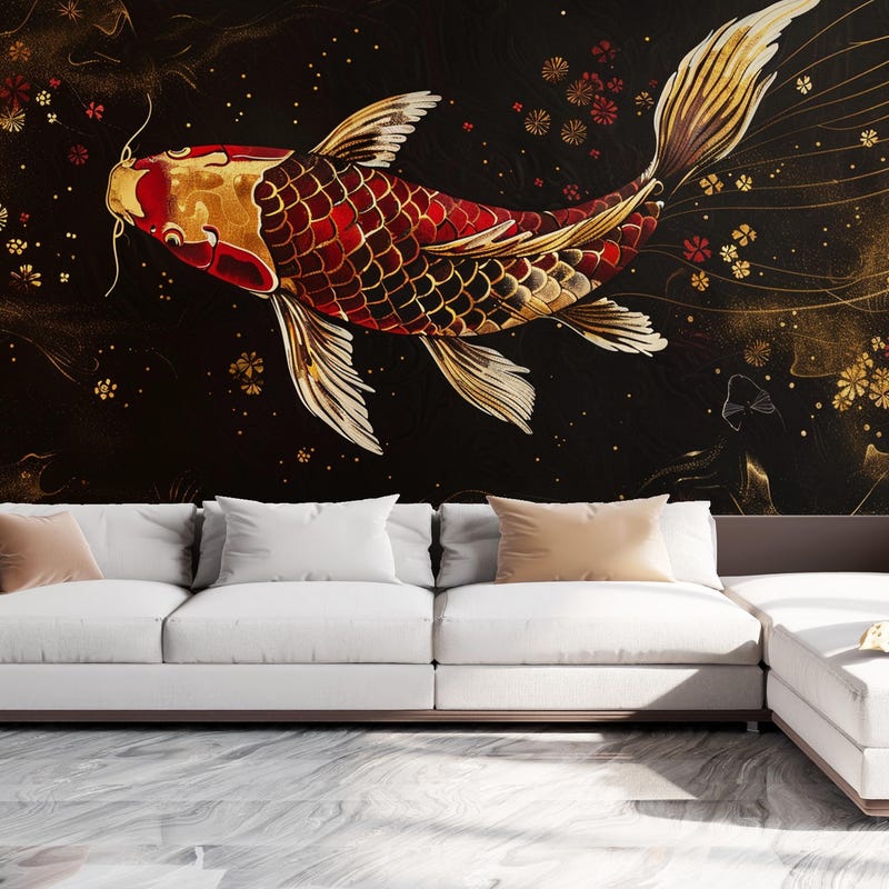 Koi Wallpaper Bathroom - Etsy