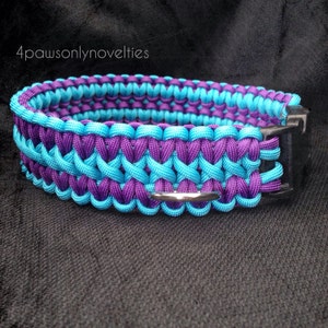 Paracord Dog Collar in the side by side weave (custom colors and size)