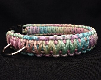 NEW!!!  Hand Dyed SHERBET Colored Paracord Dog Collar (custom size)