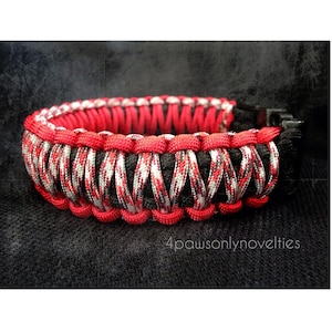 Paracord Dog Collar in Ohio State Themed Camo Colors (custom size)