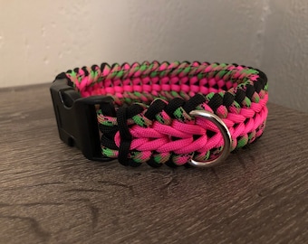 NEW!!!  Watermelon Sugar Paracord Dog Collar in the Sanctified Weave (custom size)