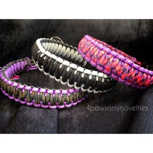 Customizable Large Sized Paracord Dog Collar - 2 Colors  (18" and Over)