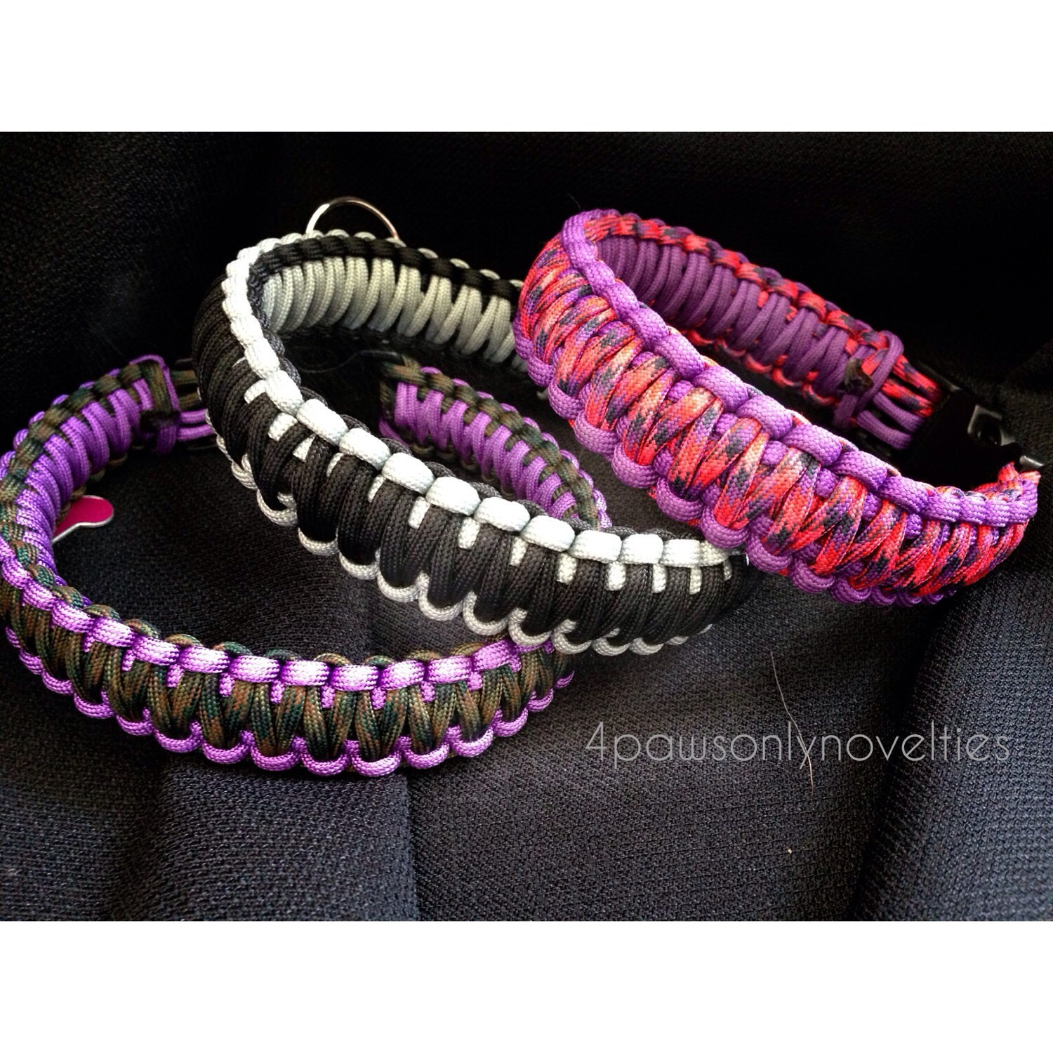 Customizable Large Sized Paracord Dog Collar 2 Colors Etsy