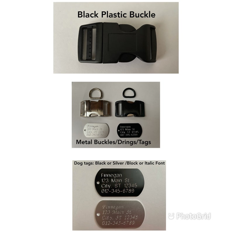 Paracord Dog Collar With Attached Personalized Id Tag 1 1/4 Etsy