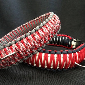 Customizable 1 1/2&quot; wide Paracord Dog Collar - Your Choice of 3 colors