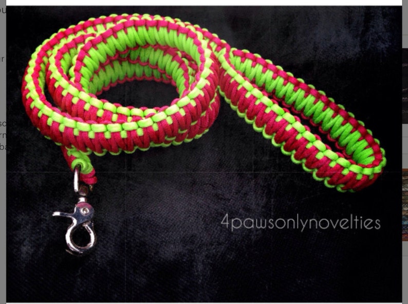 Paracord Dog Leash in King Cobra Weave Custom Dog Leash your Etsy