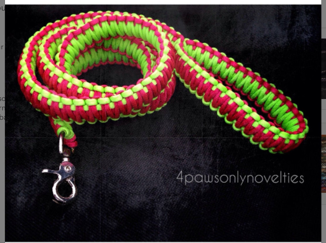 Paracord Dog Leash in King Cobra Weave, Custom Dog Leash your