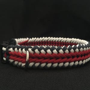 NEW!!!  Red, White and Blue Paracord Dog Collar in the Wide Sanctified Weave (custom size)