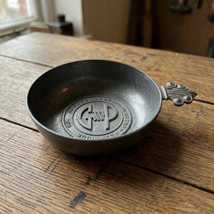 Vintage French Pewter Wine Taster Cup, G.P. Arpels Tastevin, Sommelier Tester