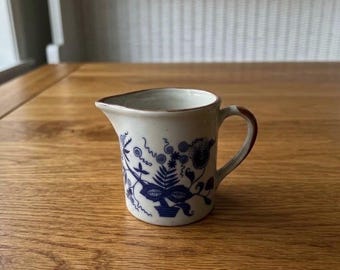 Vintage Creamer Pitcher, Korean Porcelain Milk Jug, Floral Ceramic Creamer, Mid Century Kitchenware, Farmhouse Decor