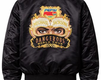 Michael Jackson Dangerous World Tour-jas | Op MJ Pepsi geïnspireerd bomberjack