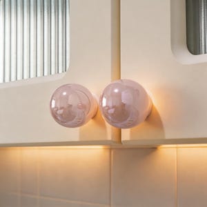 New Style Pink Round Drawer Knob, Cream Modern Wardrobe Cupboard  Pull