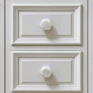 Puxador moderno com corte em diamante para guarda-roupa, estilo francês creme.