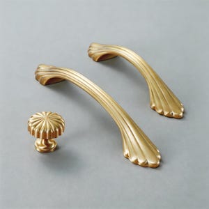 Brass Pumpkin Cupboard Pull, Solid Brass Hardware For Bookcase Nightstand And Display Cabinet