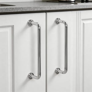 Polished Chrome Bathroom Pull, Brass Hardware For Furniture