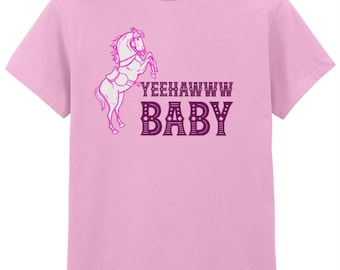 Maglietta Yeehaw Baby, motivo Western Cowgirl, grafica retrò con cavallo, regalo per fan della musica country