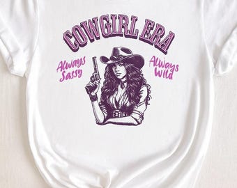 Maglietta Cowgirl Era, Maglietta Always Sassy Always Wild Estetica Western, Maglietta Grafica Regalo per Fan della Musica Country Retrò Outfit Nashville per Lei Top