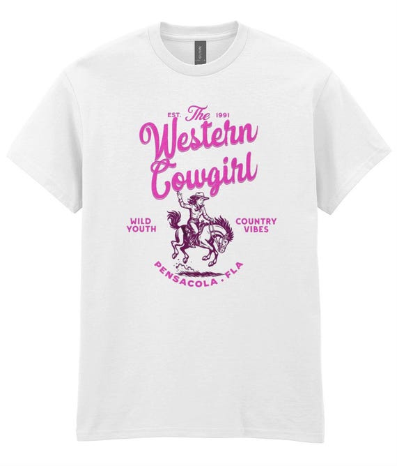 Western Cowgirl Shirt, Wild Youth Country Vibes Tee Retro Horse Graphic Top, Cute Pensacola FLA Gift For Her, Nashville Outfit Women T-Shirt