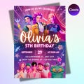 kpop Birthday Invitation | Kpop Demon Hunters Birthday Invitation |  Editable Canva Template | Kpop Anime Invite | Printable Invite Card
