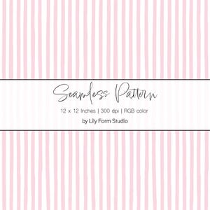 Patrón sin costuras de rayas rosas / Papel digital orgánico vertical / Fondo para tela y embalaje