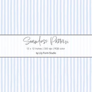 Diseño sin costuras de rayas orgánicas azules, líneas verticales en tonos pastel (descarga digital)