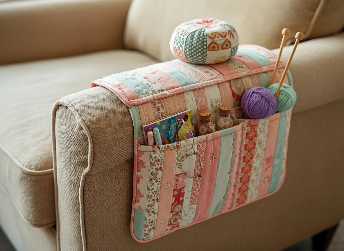 Deux Blocs De Patchwork Fleur De Grand-Mère – Carrés Coton 9x9 Faits Main (USA)