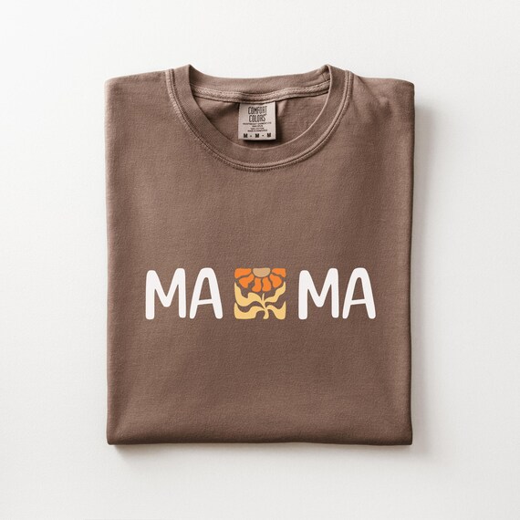 Comfort Colors Mama Shirt, Retro Mama Tee, Floral Graphic Tee, Vintage Mom Tee