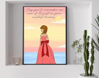 Wildest Dreams Inspired Wall Print – Taylor Swift Inspired – Lyric Print – 1989 Themed Art (A4, A3, 8x10, A5)